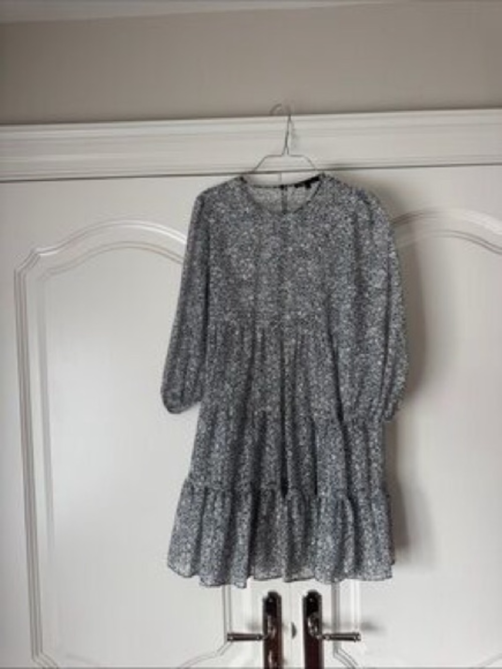 Long Sleeve Mini Dress | Tiered Ruffle Hem | Size 34 | Sezane/Doen style. - Picture 2 of 8